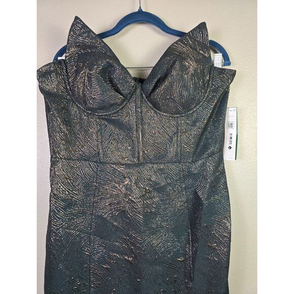 AQUA X Wicked Elphaba Green Swirl Jacquard Corset Gown Size XL NWT - Picture 8 of 15